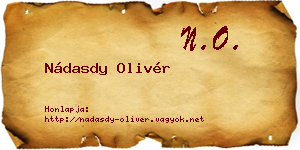 Nádasdy Olivér névjegykártya